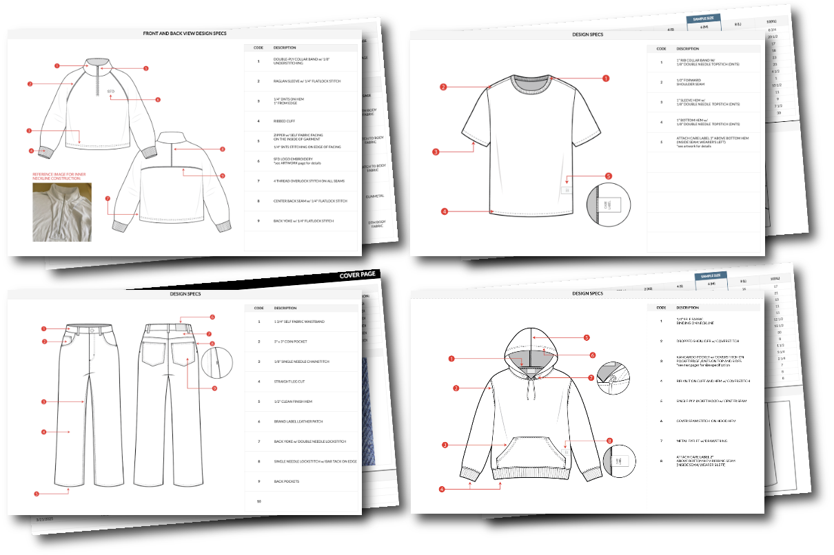 tech pack hoodie design