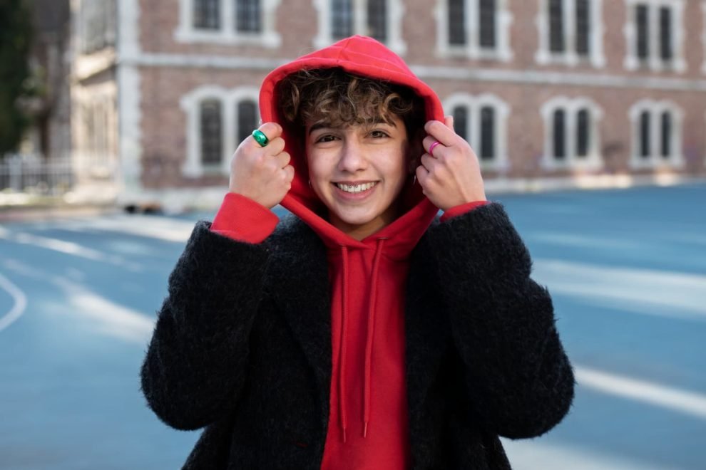 red hoodie for step-up
