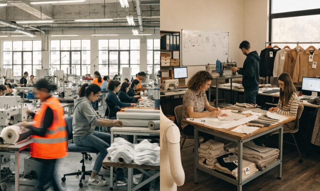 Fast fashion manufacturing vs custom manufacturing comparison for clothing brands