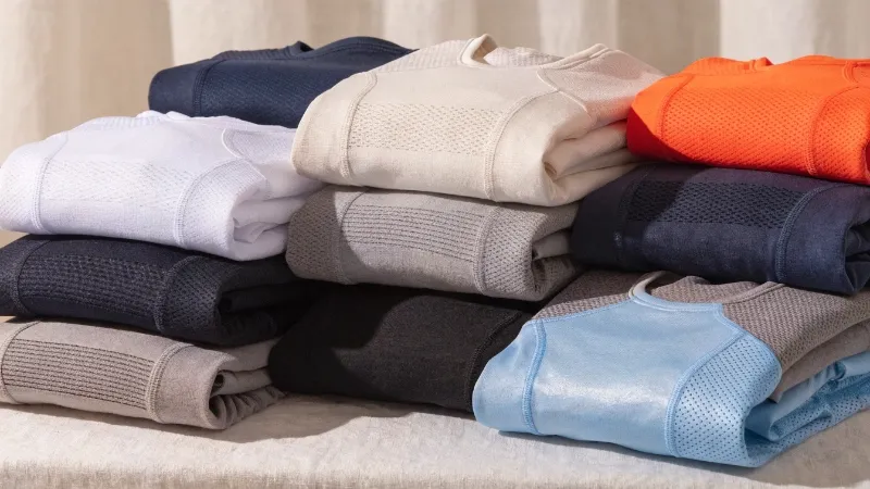 Athleisure shirts made with stretch performance fabric for gym-to-street fashion