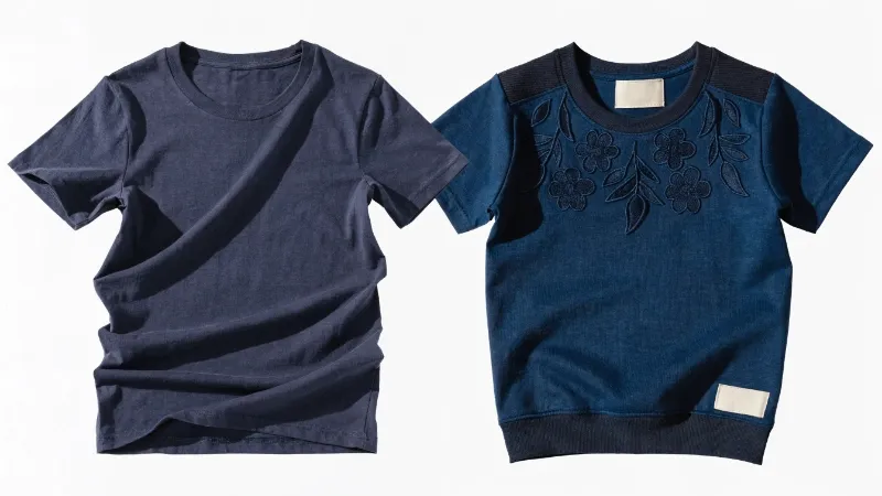 comparison of simple and premium custom garments in clothing manufacturing