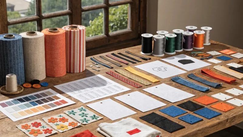 factors that affect clothing manufacturing MOQ including fabric trims and color cards