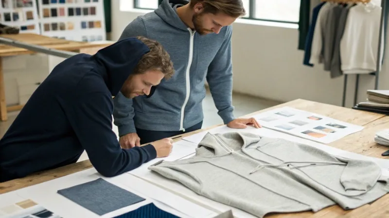 hoodie sample development for a startup clothing brand