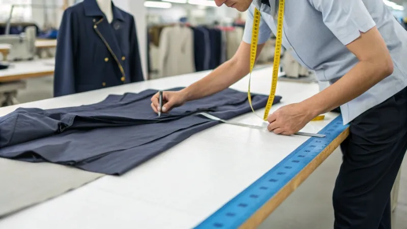 quality control inspection in a clothing factory