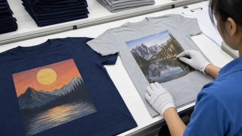 DTG vs screen printing wash durability test on T-shirts