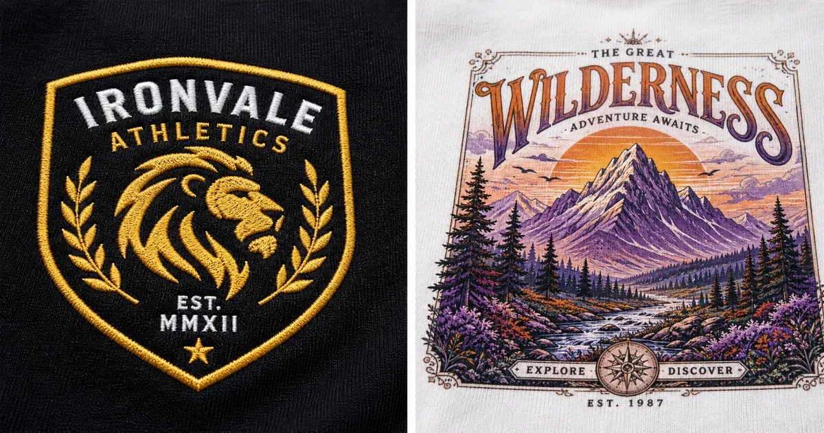 Design limitations of embroidery and screen printing