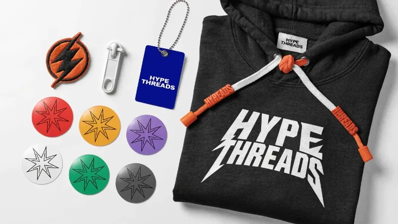 Details of Prints, Embroidery, and Branding