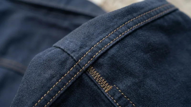 Garment Finishing and Stitch Detail A detailed shot showing the stitching and seam quality of a garment