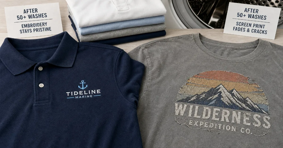 Durability comparison for apparel decoration