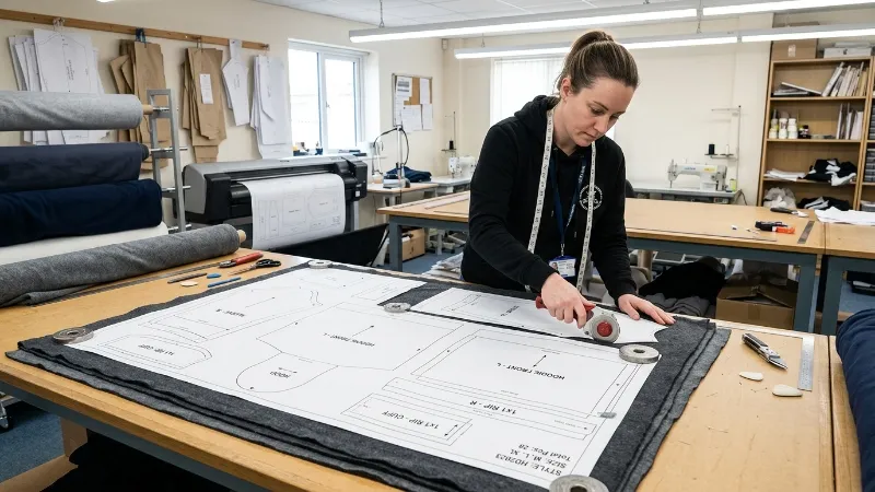 Pattern and Cutting Preparation for Hoodie Sewing Hoodie pattern cutting and marker preparation