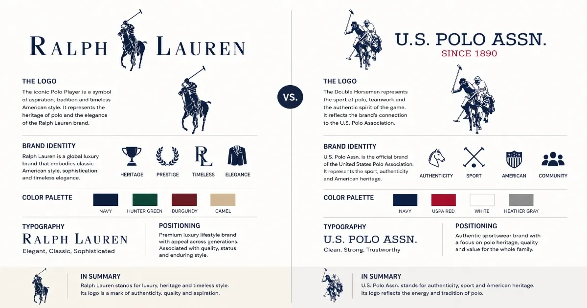 Polo player logo design comparison and brand identity