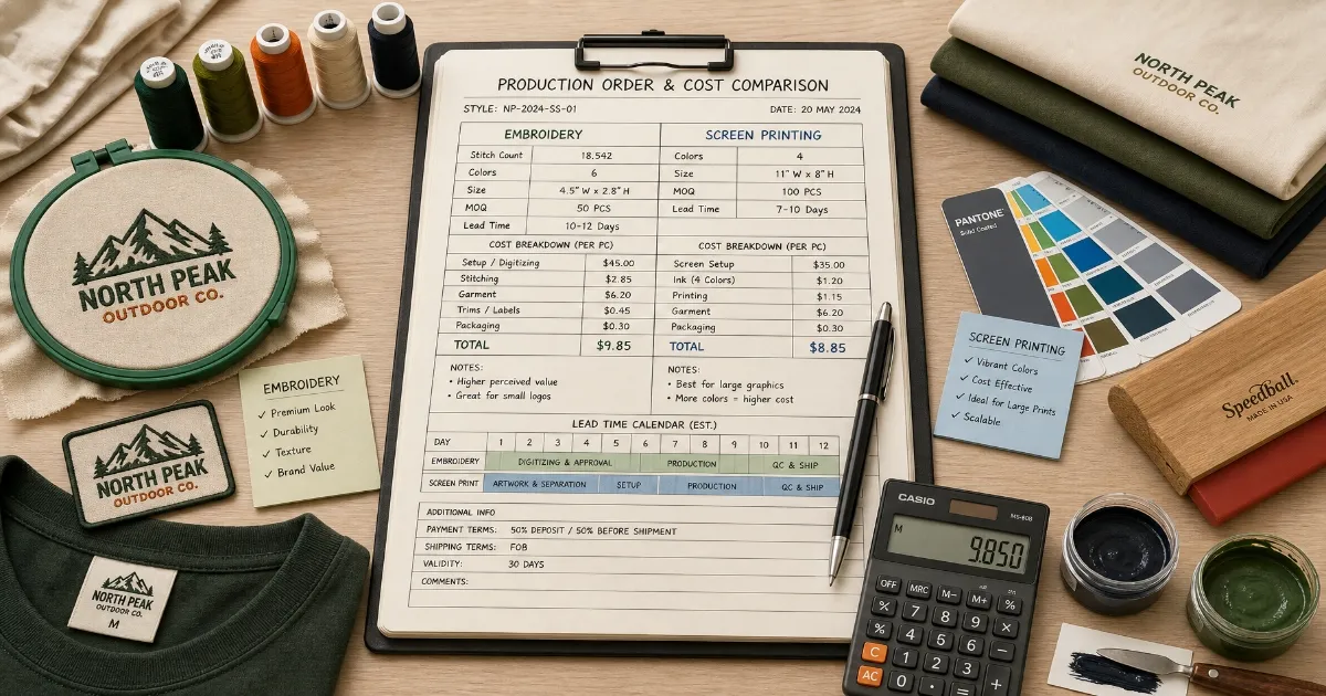 Cost and lead time for apparel customization