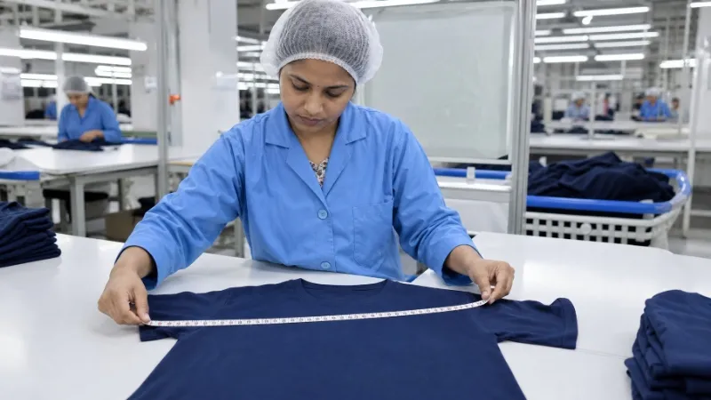 Quality inspection for finished T-shirts in a garment factory