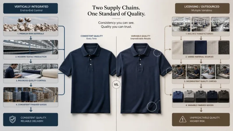 Supply chain management for clothing brands polo shirt production