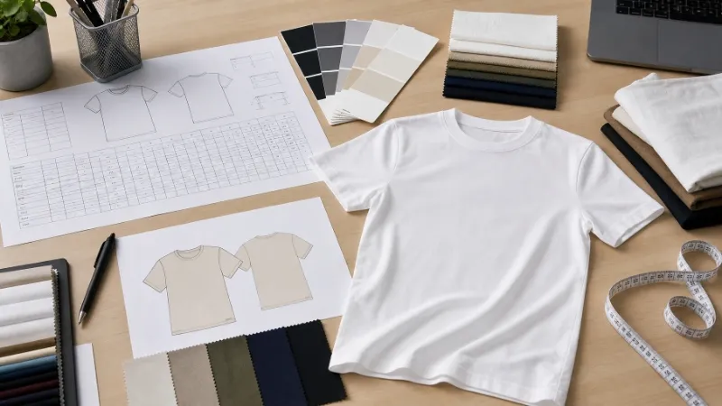 T-shirt tech pack and fabric preparation for custom manufacturing