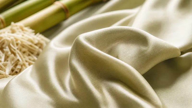Close-up of viscose fabric texture and drape