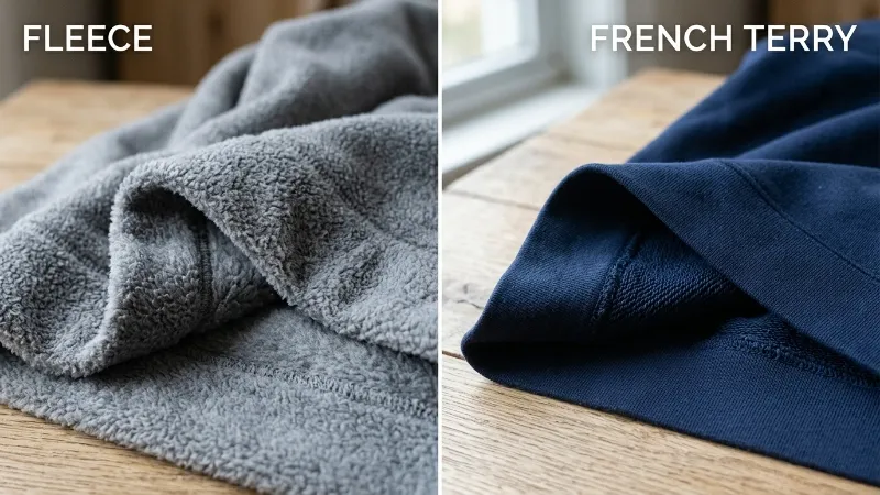 How to Choose Hoodie Fabric Hoodie fabric options fleece vs French terry comparison