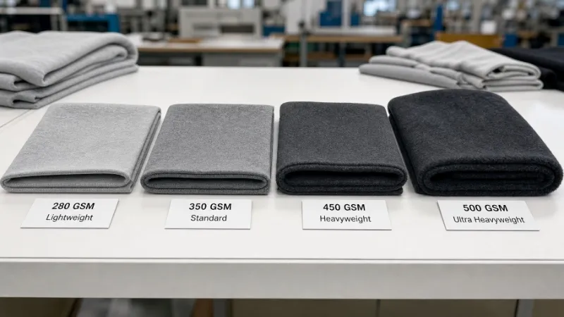 Hoodie fabric GSM comparison from lightweight to heavyweight