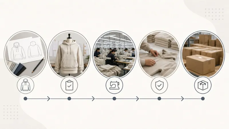 private-label-hoodie-moq-lead-time Private label hoodie production timeline from sample development to bulk production and packing