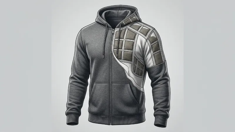 Internal structure of a weighted hoodie with weight panels