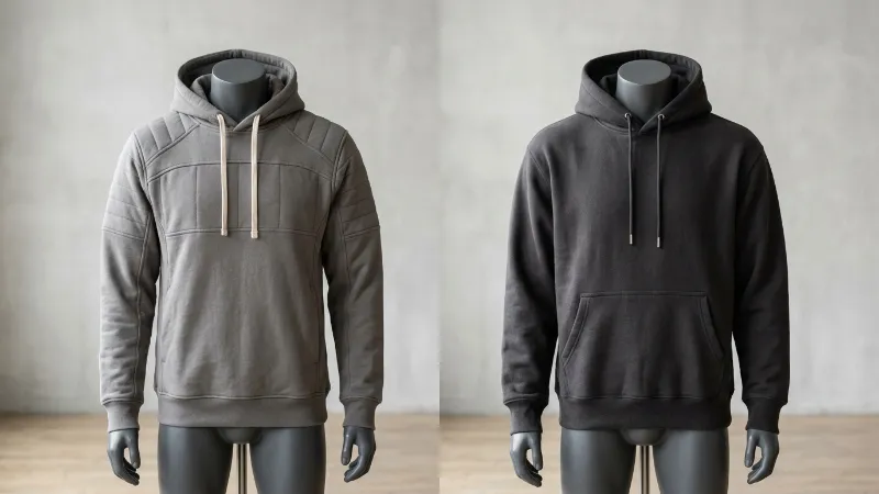 Weighted hoodie compared with heavyweight hoodie