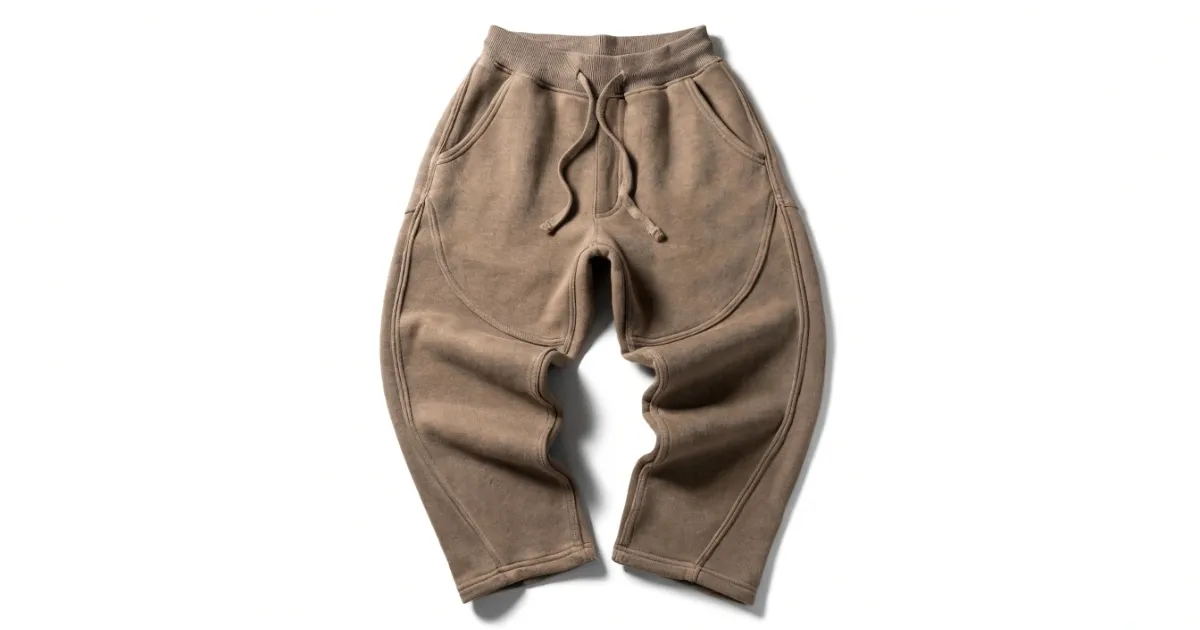 barrel sweatpants construction details