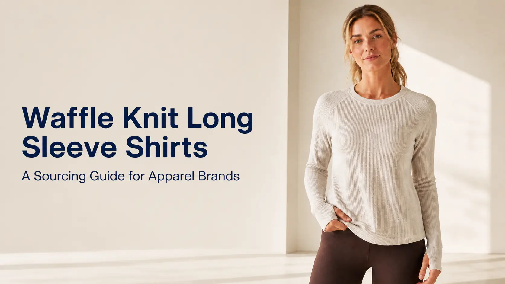 Waffle Knit Long Sleeve Shirts women