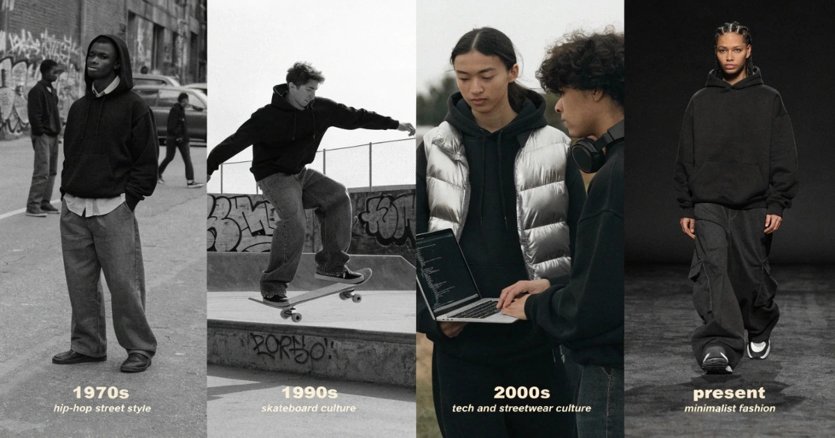 black hoodie cultural history streetwear evolution
