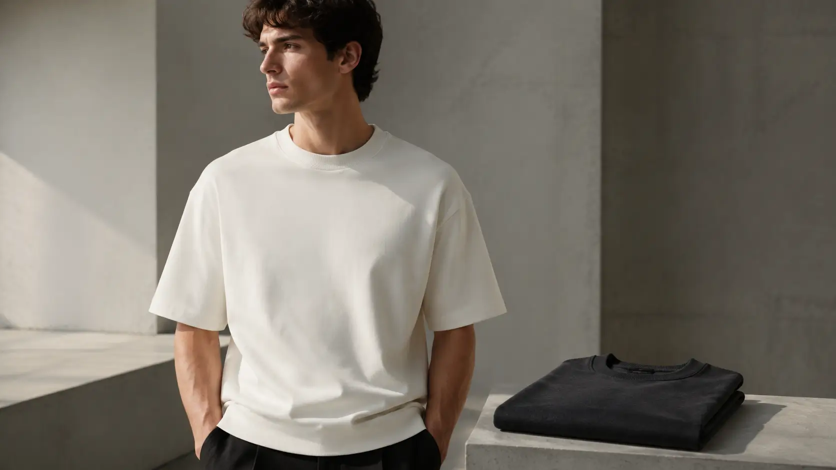 heavyweight cotton T-shirt with structured fit