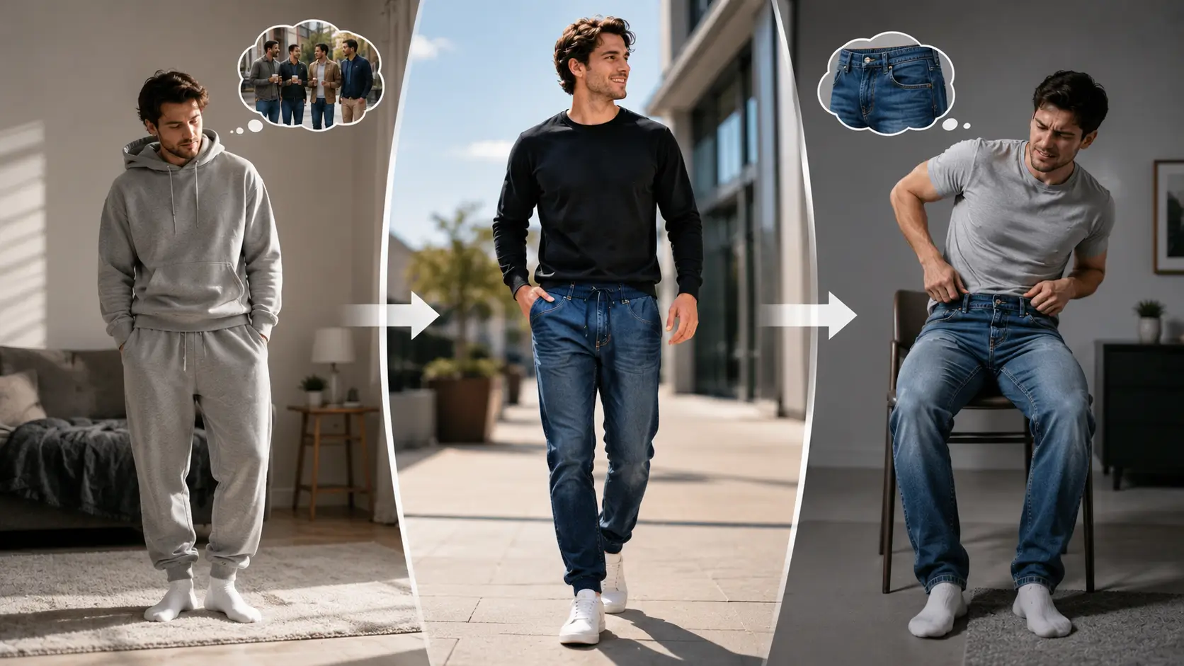 Sweatpant Jeans Lifestyle Appeal and Market Growth sweatpant jeans lifestyle casual denim print